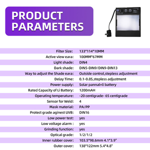 Máscara de soldar/gorra de soldador/gafas de soldador de oscurecimiento automático solar con 4 sensores de arco DIN5-DIN13, color verdadero, para soldadura TIG, MIG, MMA y rectificado - Product Image 5