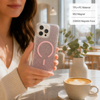 Coque de téléphone magnétique à paillettes anti-rayures de 1,5 mm avec dos rigide et bords souples pour iPhone 16 15 – Protection quotidienne en gros