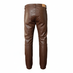 Pantalones de Cuero para Hombre, Transpirables, al Mejor Precio, 100% Cuero Genuino, Diseño de Primera Calidad, Color Negro, en Venta - Product Image 1