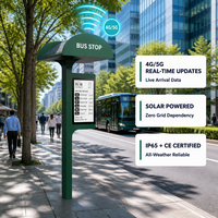 Affichage numérique LCD pour arrêt de bus en ville intelligente avec éclairage LED, boîtier résistant aux intempéries IP65