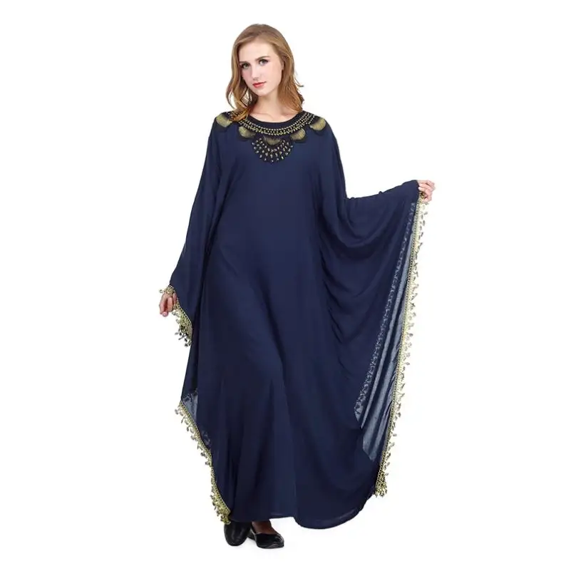 Ropa De Mujeres Dubai Fancy Kaftan Jurk Islamitische Abaya Met Kant Onderkant Vrouw Moslim Vrouwen Kleding