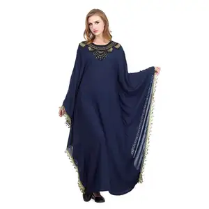 Vestido cafetã, ropa de mulheres dubai fantasia islâmica abaya com fundo de renda roupas femininas