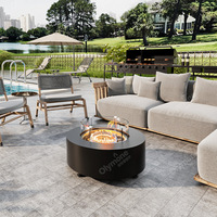 Table de chauffage extérieure moderne à flamme réelle, télécommandée, en métal, pour villa, hôtel, cour, aménagement paysager, au gaz naturel