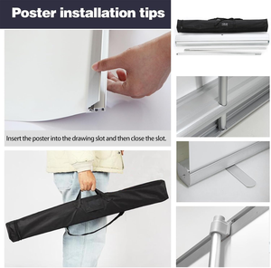 Support <span class=keywords><strong>de</strong></span> bannière enroulable en aluminium 85x200cm, avec sac <span class=keywords><strong>de</strong></span> transport <span class=keywords><strong>pour</strong></span> un seul <span class=keywords><strong>personne</strong></span>, bannière rétractable. - Product Image 4