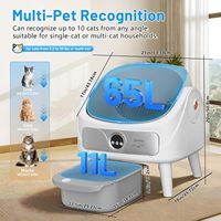 Bac à litière intelligent autonettoyant pour chats, conception ouverte, grande capacité, contrôle par application, protection de sécurité, anti-odeurs PP