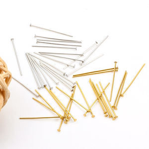 Vendita all'ingrosso gioielli gioielli materiali ago in acciaio inox 18K PVD placcato oro T testa piatta orecchino collana accessori borsa - Product Image 5