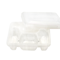 Einweg-Plastik-Lunchbox mit 4 Fächern für Fast-Food-Verpackungen