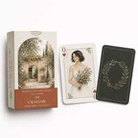 Cartes à Jouer Personnalisées pour Mariage, Jeu de Cartes Artistiques en Papier avec Portrait Aquarelle pour Cadeaux de Mariage, Service Tout-en-un