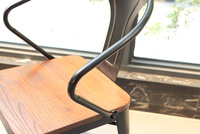 Ensemble de salle à manger classique en métal et bois, 4 chaises, mobilier de restaurant, ensemble de café pour restauration rapide, table et chaises de salle à manger