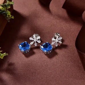 2023 High Quality Wholesale 925 Sterling Silver Luxury Gemstone Earrings Cubic Zirconia Earrings Women Jewelry