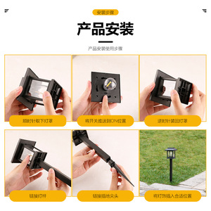 Solar Lawn <b>Light</b> <b>Led</b> Outdoor Garden Pathway Lighting Water Resistant Plastic Body With <b>Light</b> <b>Sensor</b> For Yard And Patio Decor - Product Image 4