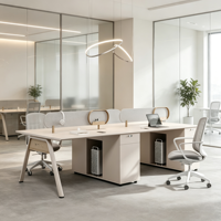 Poste de travail modulaire en panneaux pour bureau, bureau cloisonné moderne pour 2, 4 ou 6 personnes, pour usage commercial