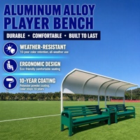 Banc de sport extérieur avec parasol pour terrain de tennis, en alliage d'aluminium, revêtement en poudre époxy polyester, imperméable, longue chaise de jardin