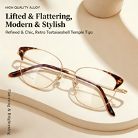 6532 Nouvelles montures de lunettes élégantes, modernes, rétro, œil de chat, en alliage de qualité supérieure avec des lignes courbes flexibles