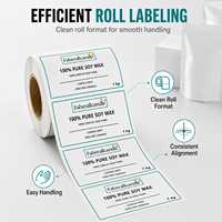 Étiquettes personnalisées pour emballages de bougies, papier couché mat, autocollants en rouleau pour sacs, boîtes et bocaux de bougies à la cire de soja