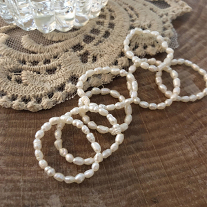 Bagues géométriques pour femmes, bague minimaliste en cercle continu, bijoux bohèmes <span class=keywords><strong>2022</strong></span>, perles multiples, perle d'eau douce naturelle, 1 pièce - Product Image 2