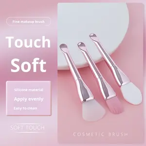 Nouvelle spatule à masque à poils doux en forme d'éventail, bâton <span class=keywords><strong>diamant</strong></span>é, brosse à masque portable DIY avec manche en métal pour le <span class=keywords><strong>visage</strong></span> - Product Image 3