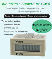 Compteur horaire numérique LOVADON PL-DH avec accumulateur, relais temporisé, certifié CE, alimenté par batterie, affichage LED 6 chiffres, faible consommation