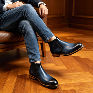 Botas <span class=keywords><strong>Chelsea</strong></span> de Piel Genuina para Hombre, Antideslizantes, Ligeras, con Banda Elástica para Viajes y Senderismo al Aire Libre - Product Image 6
