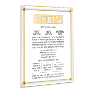 Judía Judaica Kosher regalos personalizados Shabbat Al Hamichyah decoración del hogar lujo Lucite Gadol boceto acrílico decorativo arte de pared - Product Image 6