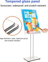 Support de panneau lumineux LED vertical en aluminium, mince, sur pied, haute luminosité pour affichage publicitaire