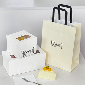 Boîte à gâteau carrée personnalisée avec logo, en papier, pour boulangerie, pâtisserie, livraison à emporter, emballage <span class=keywords><strong>de</strong></span> desserts, disponible en tailles 3, 4, 6, 8 pouces. - Product Image 2