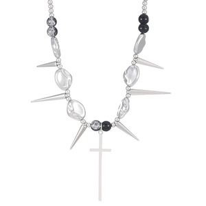 Collar de Acero Inoxidable Galvanizado Unisex, Estilo Gótico Oscuro, con Remaches y Diseño Cruzado, Exagerado, Estilo Instagram, de Nicho, con Personalidad - Product Image 1