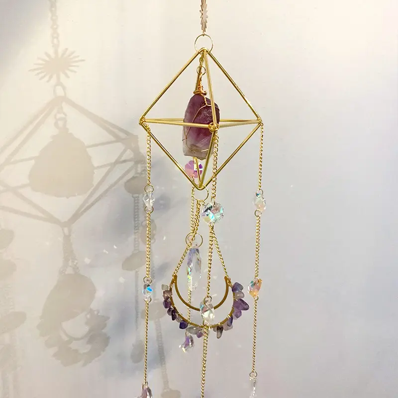 Wholesale high quality natural crystal sun catcher crystal sun catchers hanging suncatche for decoration