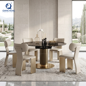 <span class=keywords><strong>Tavolo</strong></span> da Pranzo Rotondo Estensibile OEM per Interni con Sedie, <span class=keywords><strong>Tavolo</strong></span> Ovale Circolare Regolabile - Product Image 5