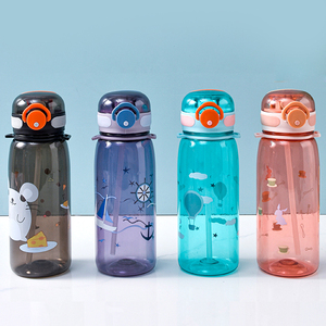 Borraccia in Plastica per Bambini da 600ml con Logo Personalizzato, Senza BPA, Ecologica, Portatile, per Sport all'Aperto, Motivazionale per Studenti, per Bere Direttamente - Product Image 2