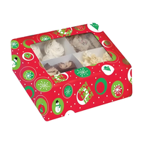 Boîte à gâteau imperméable haut de gamme sur le thème de Noël pour les cadeaux et les ventes de desserts de fête