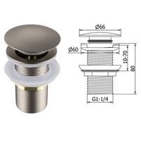 Joyhoo 1 1/4 Évier de salle de bain en acier inoxydable 8 CM avec siphon clic-clac en alliage de zinc et vidange pop-up avec trop-plein
