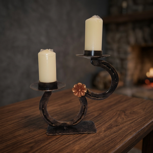 Candelabro Doble de Metal con Forma de Herradura Ecuestre, Decorativo para Mesa, Estilo Rústico Occidental, Centro de Mesa para Decoración del Hogar - Product Image 3