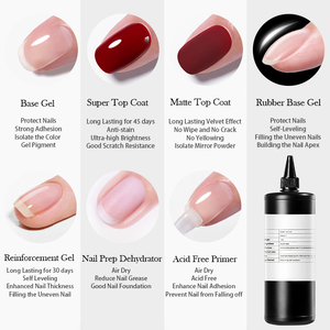 BORN PRETTY ผู้ผลิต 1กก. ท็อปโค้ทและเบสโค้ท อุปกรณ์ทำเล็บมืออาชีพ ปราศจากสาร Hema และ TPO ไม่ต้องเช็ด ติดทนนาน ยูวีเจลขัดเงา แบบขายส่ง - Product Image 2