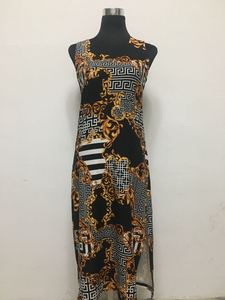 High Quality Women Mini Spring Summer Sleeveless Sexy Loose Women'S Casual Dress Printed Stock Round Neck Dresses - Product Image 5