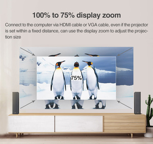 Projecteur vidéo d'affichage 12500 lumens, projecteur de cinéma maison, compatible 1080P, compatible avec <span class=keywords><strong>Fire</strong></span> <span class=keywords><strong>TV</strong></span> <span class=keywords><strong>Stick</strong></span> - Product Image 4