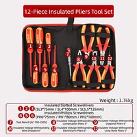 Ensemble d'outils isolés VDE 1000V, 5 pièces, pinces électricien, coupe-fils, tournevis, manuel, OEM personnalisable, haute tension