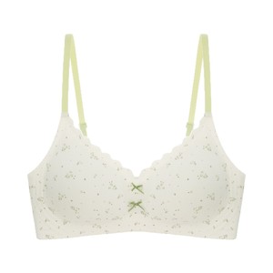 Soutien-gorge sans couture pour <span class=keywords><strong>femme</strong></span>, col <span class=keywords><strong>en</strong></span> <span class=keywords><strong>V</strong></span>, fin, sans armatures, anti-affaissement, bonnet triangle avec nœud, motif floral - Product Image 5