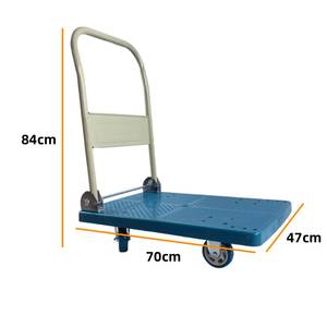 OEM Draagbare 250kg Capaciteit Vierwielige Zwenkwielen Inklapbare Staal-Kunststof Platte Kar Gereedschapsplatform Huishoudkar - Product Image 2