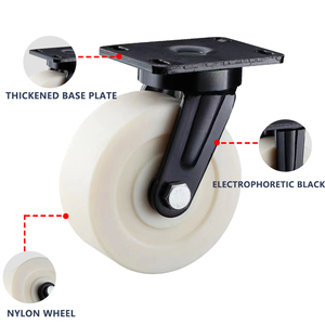 Super schwere weiße <span class=keywords><strong>Nylon</strong></span> rolle 6 8 10 12 Zoll Universal rad Hochleistungs-Industriewagen-Transport rollen - Product Image 2