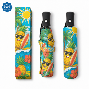 Housse de protection imperméable pour parapluie pliant à motif ananas, pour parapluie pliant automatique - Product Image 1