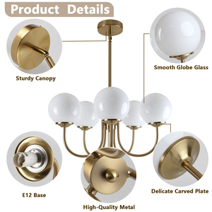 Nordic Modern Glass Ball Pendant <b>Light</b>: Luxe-Casual, Minimalist Design for Dining Rooms, Bedside Tables, Living Rooms, and Cafés - Product Image 4