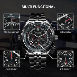 Montres automatiques JARAGAR pour hommes, nouvelle collection, grand cadran, acier inoxydable, montres de luxe pour homme - Product Image 6
