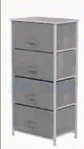 Commode <span class=keywords><strong>de</strong></span> <span class=keywords><strong>rangement</strong></span> en cubes, tour <span class=keywords><strong>de</strong></span> <span class=keywords><strong>rangement</strong></span>, construite en acier peint, plateau en bois et 4 cubes <span class=keywords><strong>de</strong></span> <span class=keywords><strong>rangement</strong></span> en tissu pliables - Product Image 2