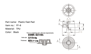 थोक <span class=keywords><strong>FF</strong></span>-6 विरोधी कंपन पैरों के लिए थोक विरोधी पैर पैड प्लास्टिक फर्नीचर पैर पैड - Product Image 2