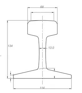 GB סטנדרטי רכבת פלדה רכבת 38 kg/m p38 פלדה רכבת לרכבת עם מחיר תחרותי