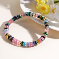 Bracelet extensible coloré en perles de cristal naturel, bracelet perlé en pierre de guérison des chakras, bijoux porte-bonheur en agate pour femme, cadeau