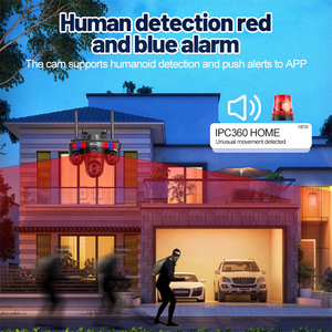 Caméra de surveillance CCTV 16MP 4 objectifs sans fil Wifi/4G PTZ <span class=keywords><strong>360</strong></span>° avec interphone bidirectionnel, caméra IP réseau extérieure 8K 4K avec zoom 10x - Product Image 5