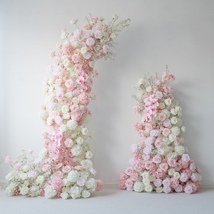 Arco <span class=keywords><strong>de</strong></span> Boda <span class=keywords><strong>de</strong></span> Flores Artificiales Hechas a Mano con Seda <span class=keywords><strong>de</strong></span> Alta Calidad NINI, Color Personalizado al por Mayor, Entrega R<span class=keywords><strong>á</strong></span>pida, Rosa Blanco <span class=keywords><strong>de</strong></span> Alta Gama - Product Image 1