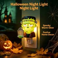 Veilleuse LED 3D fantaisie Frankenstein RIP en forme de pierre tombale pour chambre à coucher, éclairage décoratif enfichable, vente en gros, direct usine